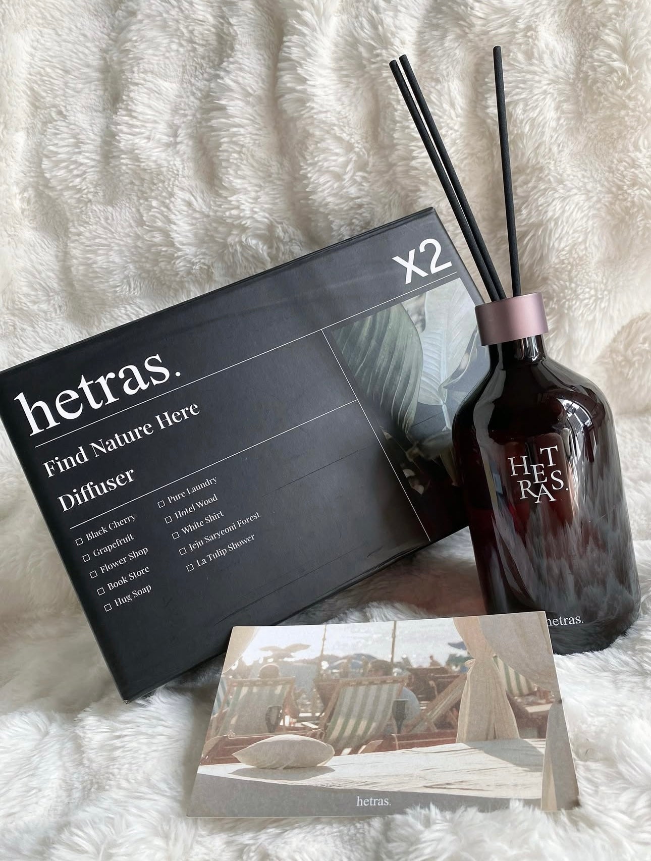 送立體貼紙+多送10ml✨GD同款🌼 Hetras 香氛擴香瓶 | Hetras Find Nature Here Premium Diffuser 超大容量禮盒組兩瓶 = 1020ML ✨