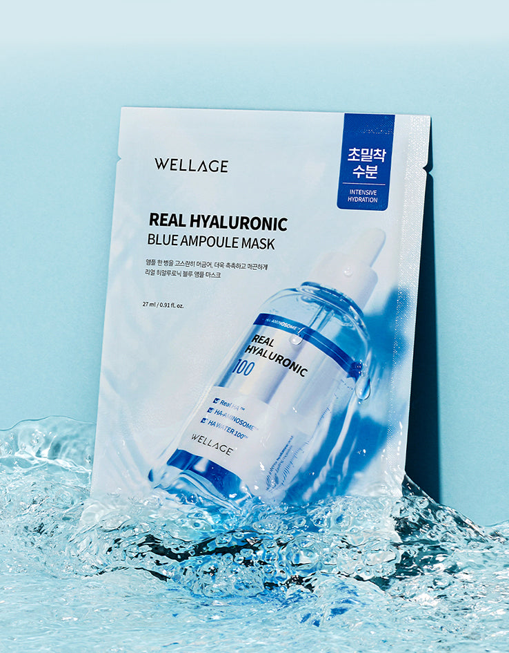 Wellage透明質酸保濕精華面膜| Wellage Real Hyaluronic Blue Ampoule Mask💦
