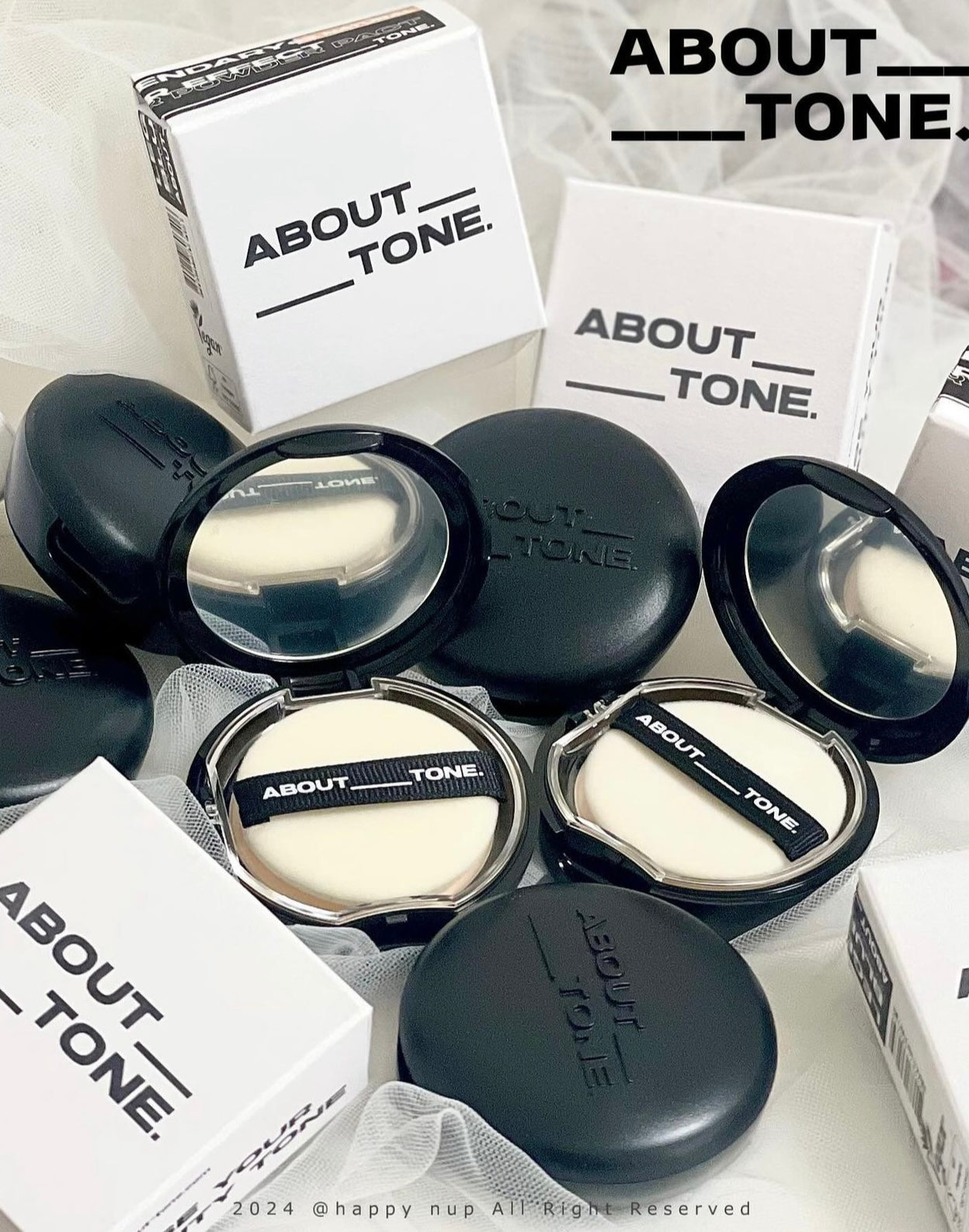 送mini裝✨ABOUT TONE | 柔霧控油濾鏡純素定妝粉餅| ABOUT TONE Blur Powder Pact 🖤