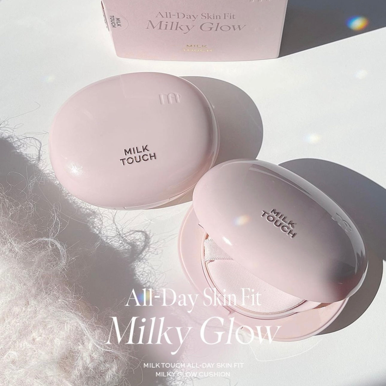 輕薄持妝偽素顏妝感✨| Milk Touch持妝牛奶肌絲網按壓式氣墊🥛Milk Touch All-Day Skin Fit Milky Glow Cushion SPF50+ PA++++ ☁️