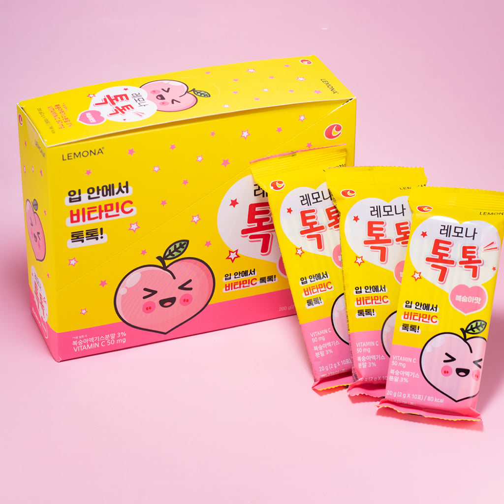 韓國國民品牌🇰🇷| LEMONA 水蜜桃維C跳跳粉 | 含多種維他命💫 | 老牌大廠慶南製藥打造