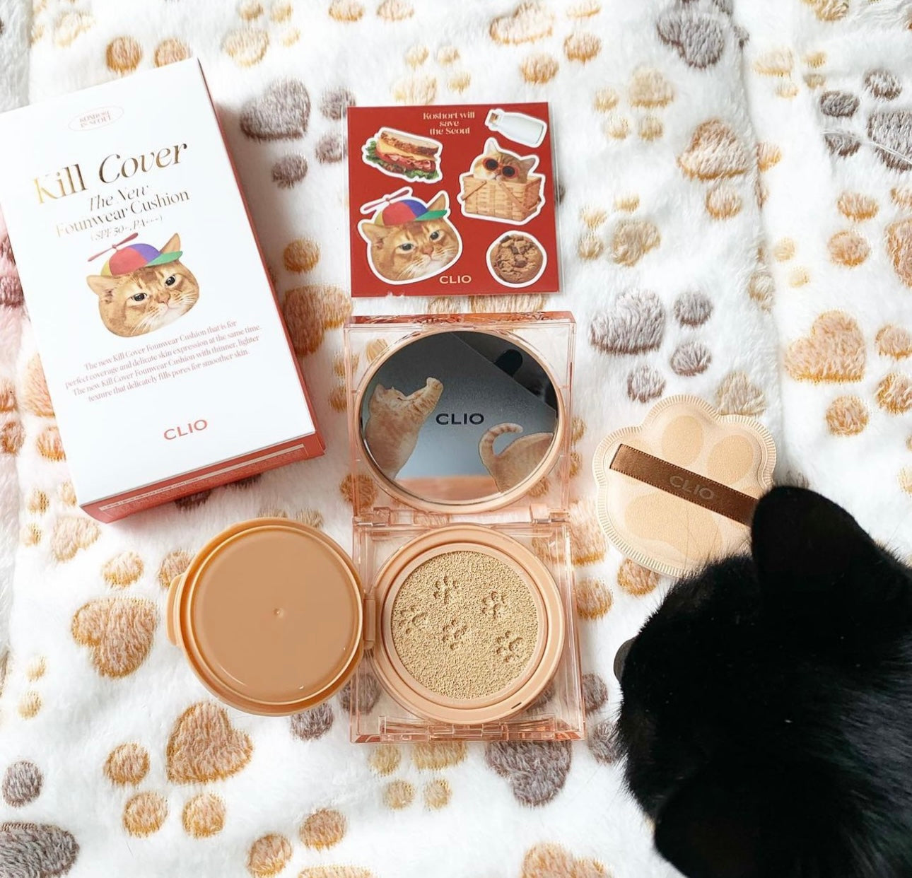 CLIO Kill Cover Founwear可愛貓貓限定| 輕透持久遮瑕氣墊粉底🐾