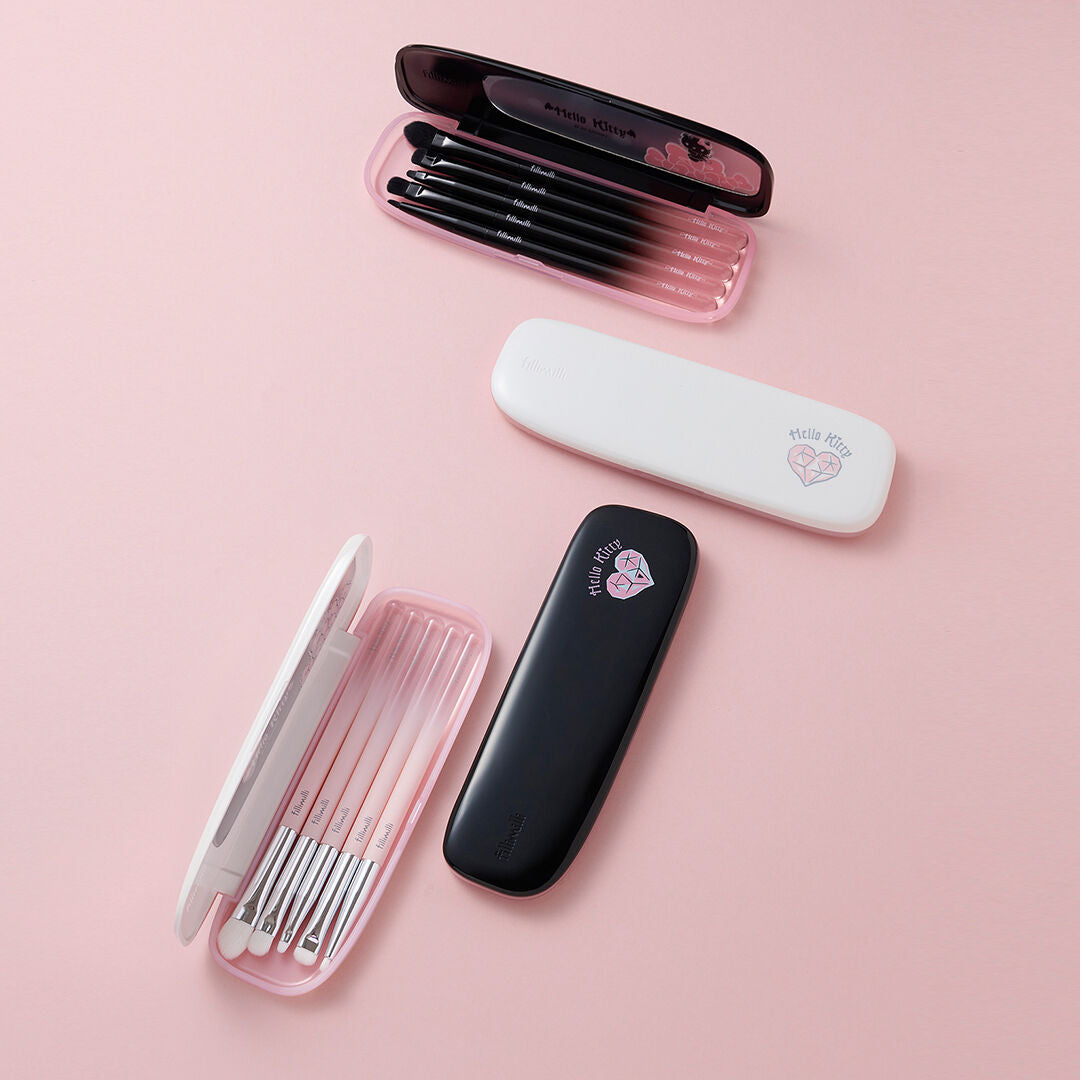送刷具清潔海綿+收納盒✨| Fillimilli x Hello Kitty 惡魔與天使系列眼影掃5枝