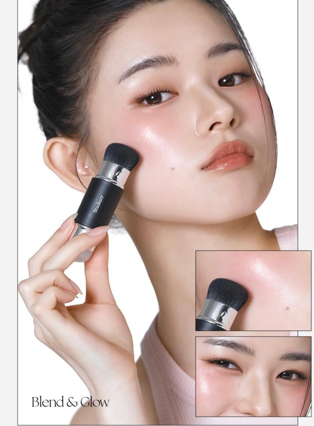 送腮紅膏✨太妍推薦款⭐️一刷多用✨STUDIO17 專業級雙頭化妝刷💖| DUAL SILICONE BLUSH BRUSH