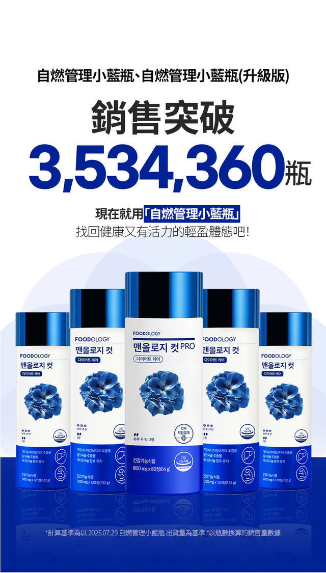 Foodology Manology Cut PRO 自燃減脂管理小藍瓶 PRO💙