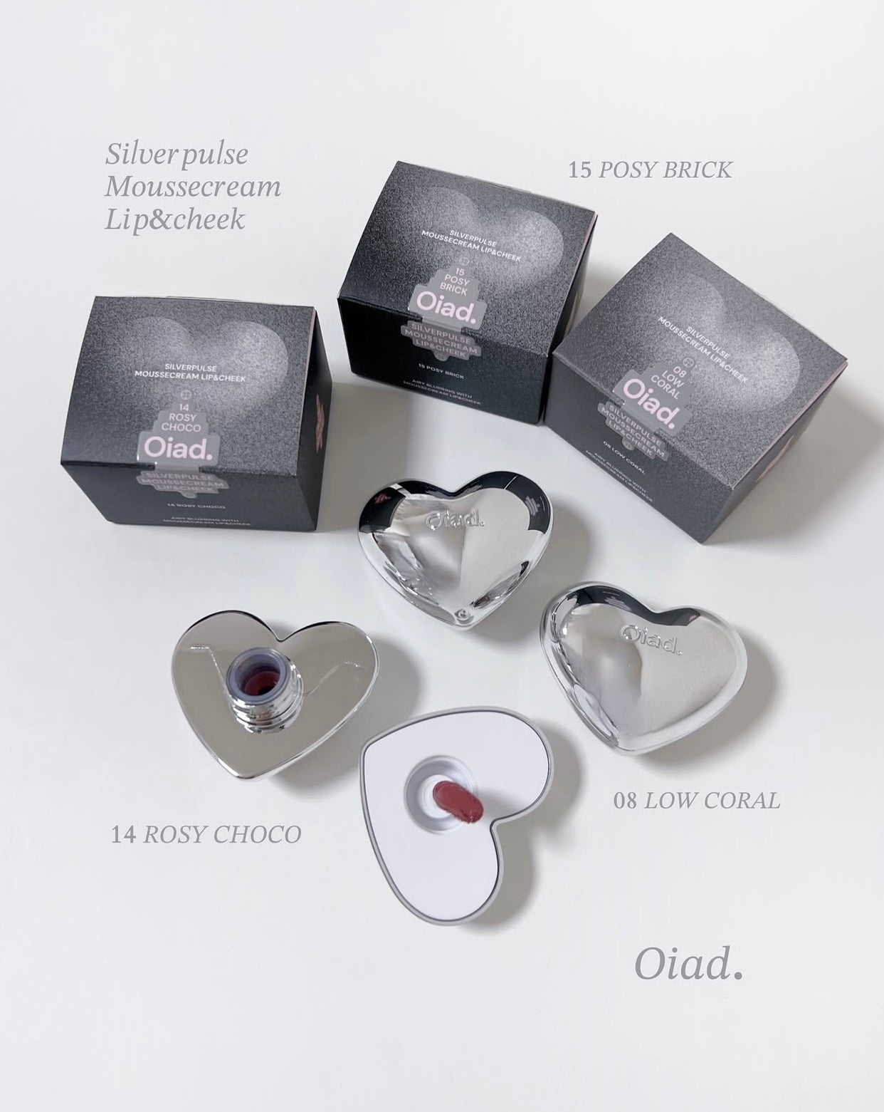 共15色✨Oiad 銀色心形慕斯唇頰霜🩶 Oiad SILVERPULSE MOUSSECREAM LIP & CHEEK