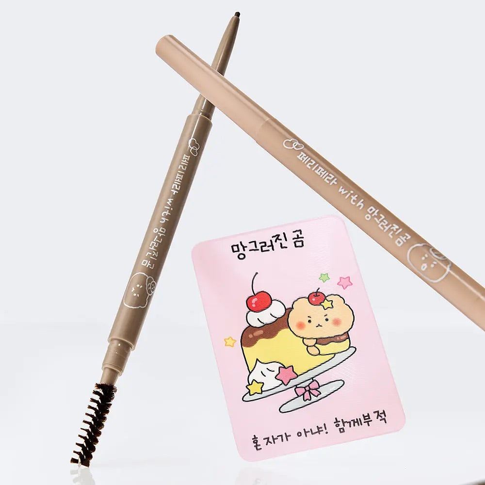 1+1套裝✨Peripera x 土豆熊纖細自然持久雙頭眉筆| Peripera Speedy Skinny Brow SET〰️