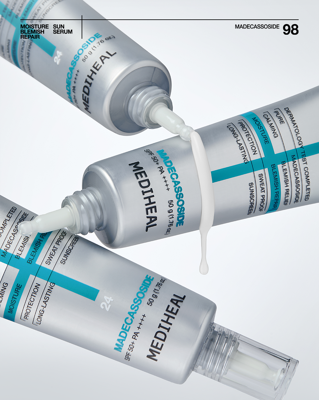 1+1套裝✨MEDIHEAL積雪草修護水感防曬精華 SPF50+ PA++++🩵