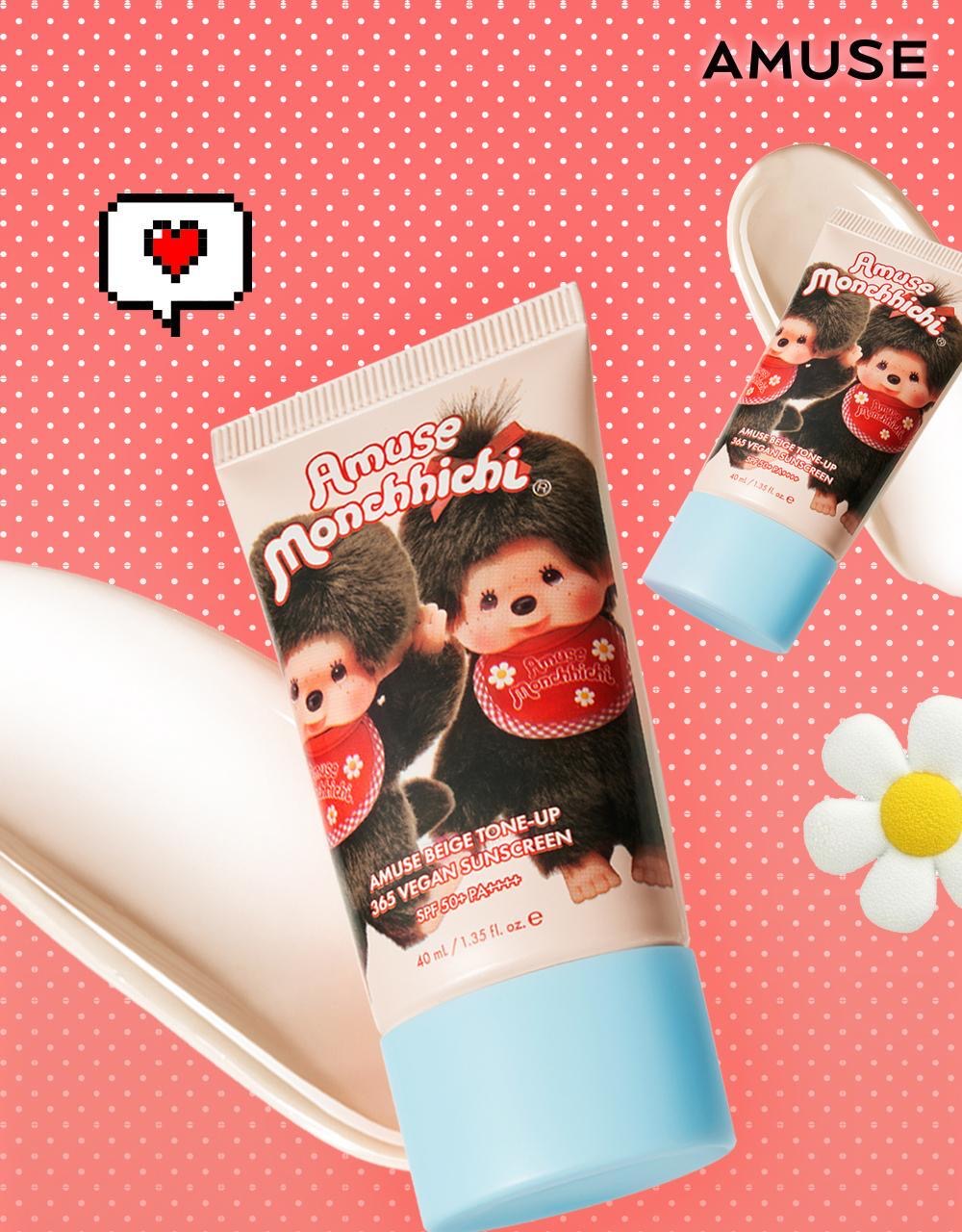 Amuse x Monchhichi 限定版 💫365 純素有色提亮防曬霜  VEGAN & WELLNESS BEAUTY SUNSCREENSPF50+ PA++++