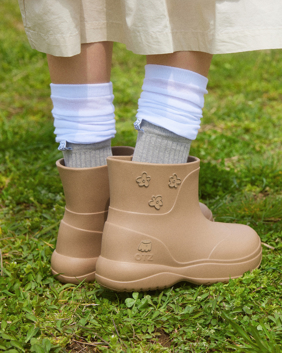 韓國熱賣🔥OTZ 花花雨靴🤎 OTZ X UMU Pudding Biddle Platform Rainboots