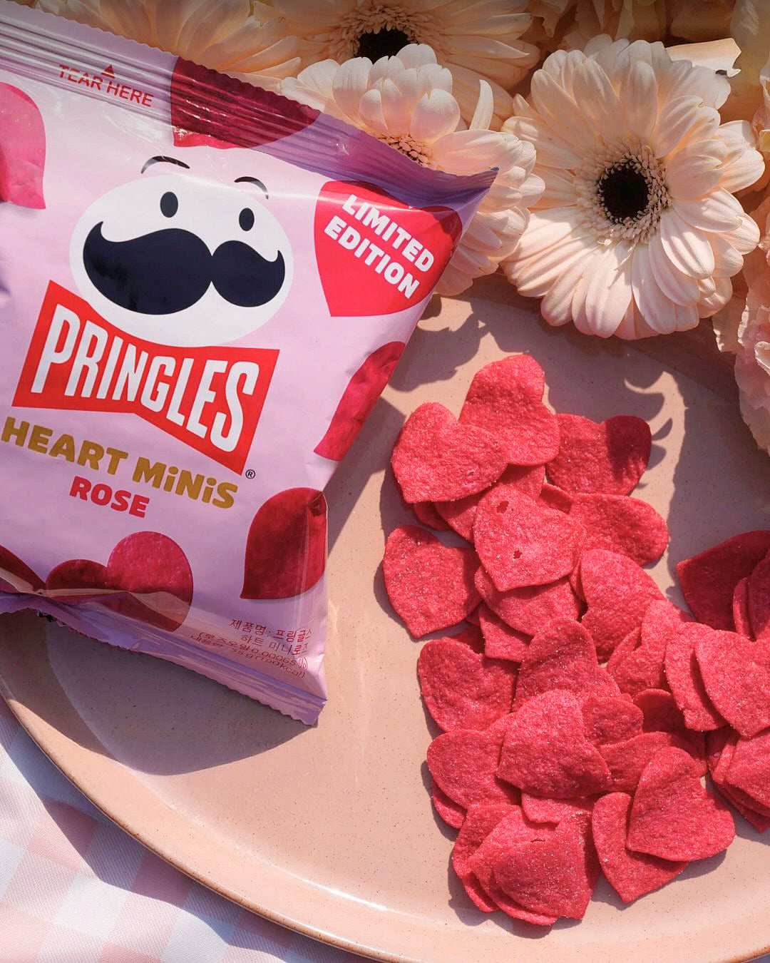 只接一團！韓國季節限定新品✨ Pringles品客唯美心型薯片💕夢幻玫瑰雲呢拿味🌹