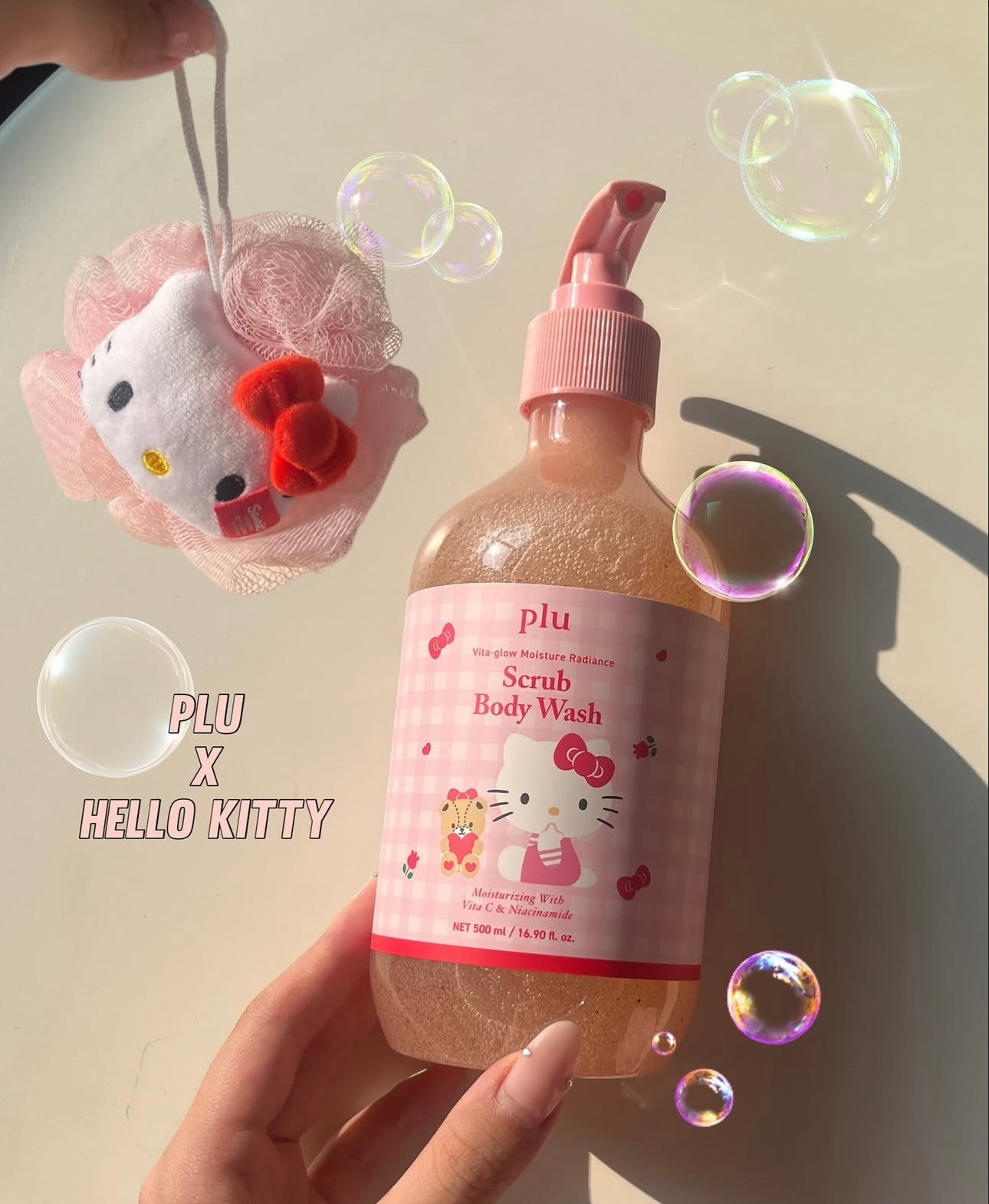 送Hello Kitty沐浴球✨PLU Vita Glow水潤光採磨砂沐浴露☁️