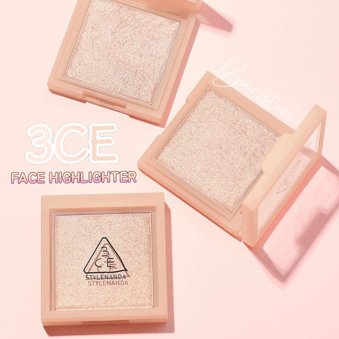 清透水光感 ☁️| 3CE FACE HIGHLIGHTER 絕美小方磚細閃高光真的有驚喜到😍