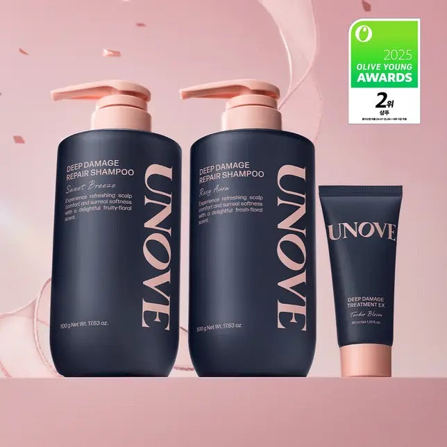 送40ml護髮膜✨受損毛躁髮修護專家 💇🏼‍♀️ | UNOVE 深層損傷修復蛋白氨基酸精華洗髮液💫 | Olive Young 長佔銷量NO.1🏆