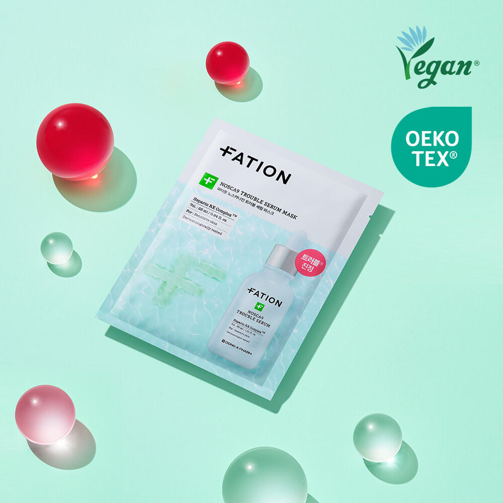 東亞藥廠出品🏥| Fation超強去痘舒緩面膜| Fation Noscar9 Trouble Serum Mask Sheet💚