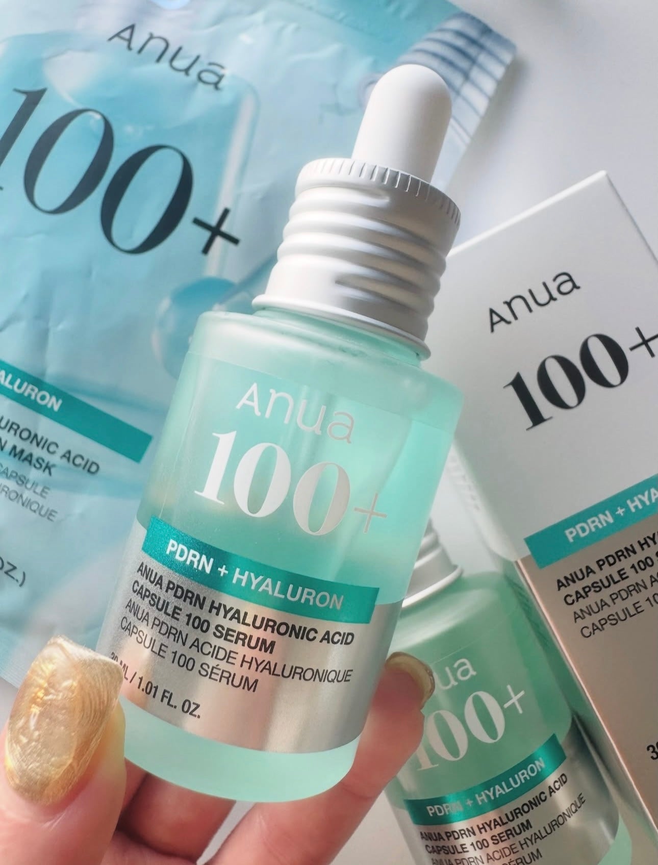 送面霜+棉片🩵水光肌的秘密武器🪄| Anua PDRN 透明質酸膠囊超強補濕精華 🌊 醫美級水光修復精華✨ 化解榜保濕精華 第1名🏆| Anua PDRN Hyaluron Capsule 100 Serum💧