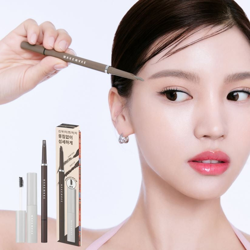 WAKEMAKE 自然眉筆+送固定理順筆套裝 | WAKEMAKE NATURAL HARD BROW PENCIL SLASH CUT✨