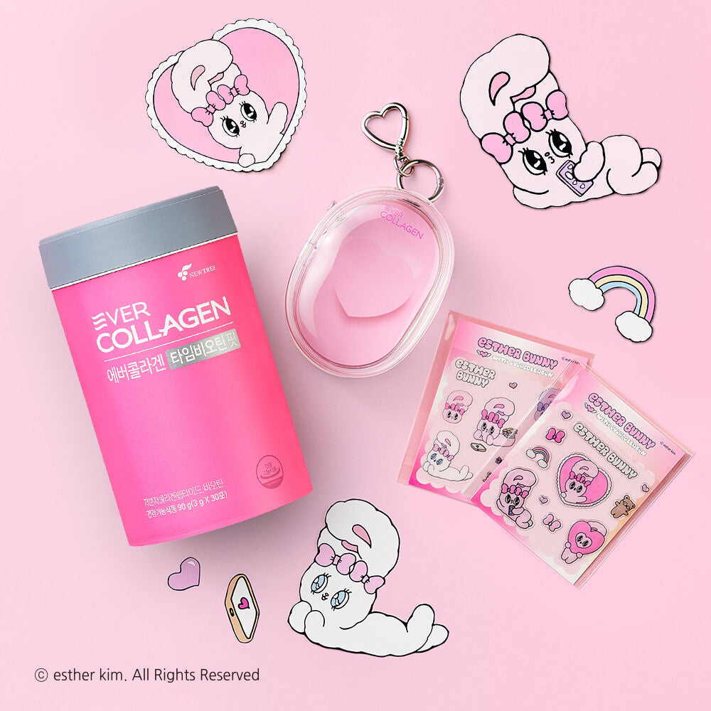 韓妞素顏自帶飽滿水光肌的秘密✨Ever Collagen x Esther Bunny 小分子膠原蛋白粉