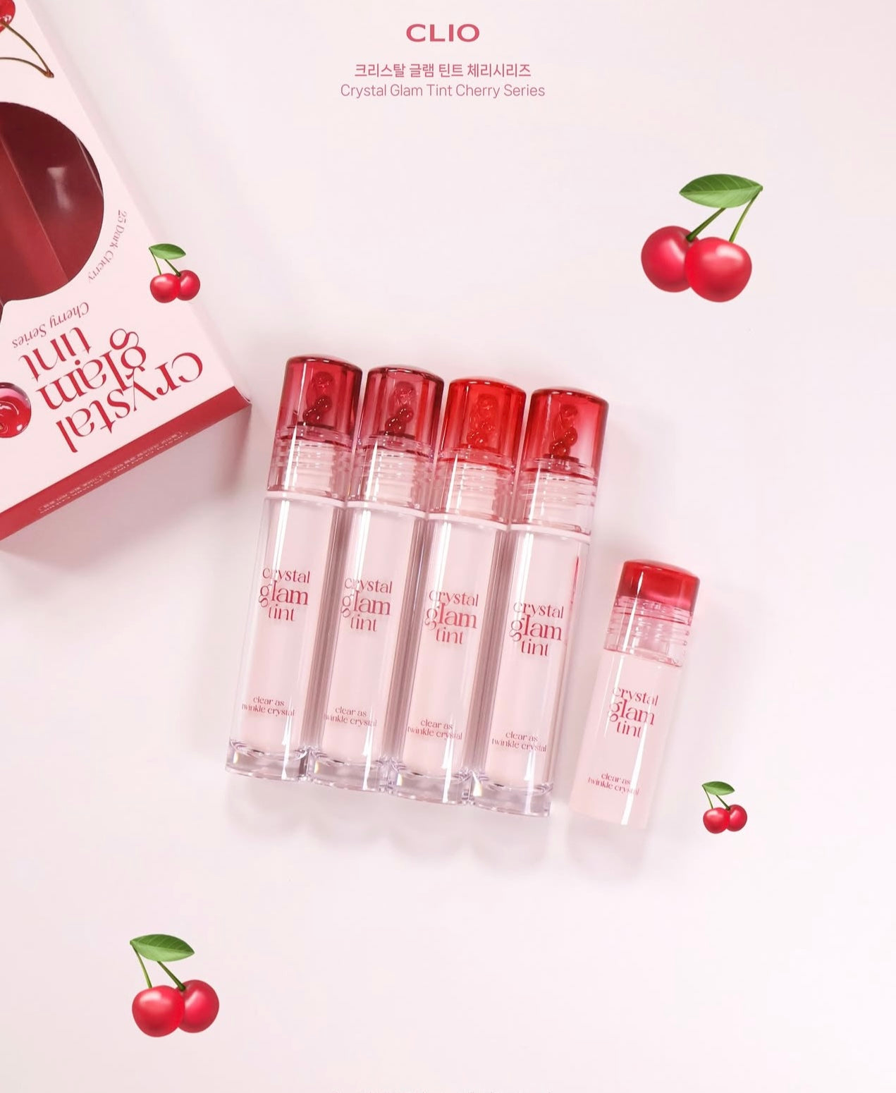 送mini唇釉✨CLIO Crystal Glam Tint 心動櫻桃晶透唇釉系列🍒