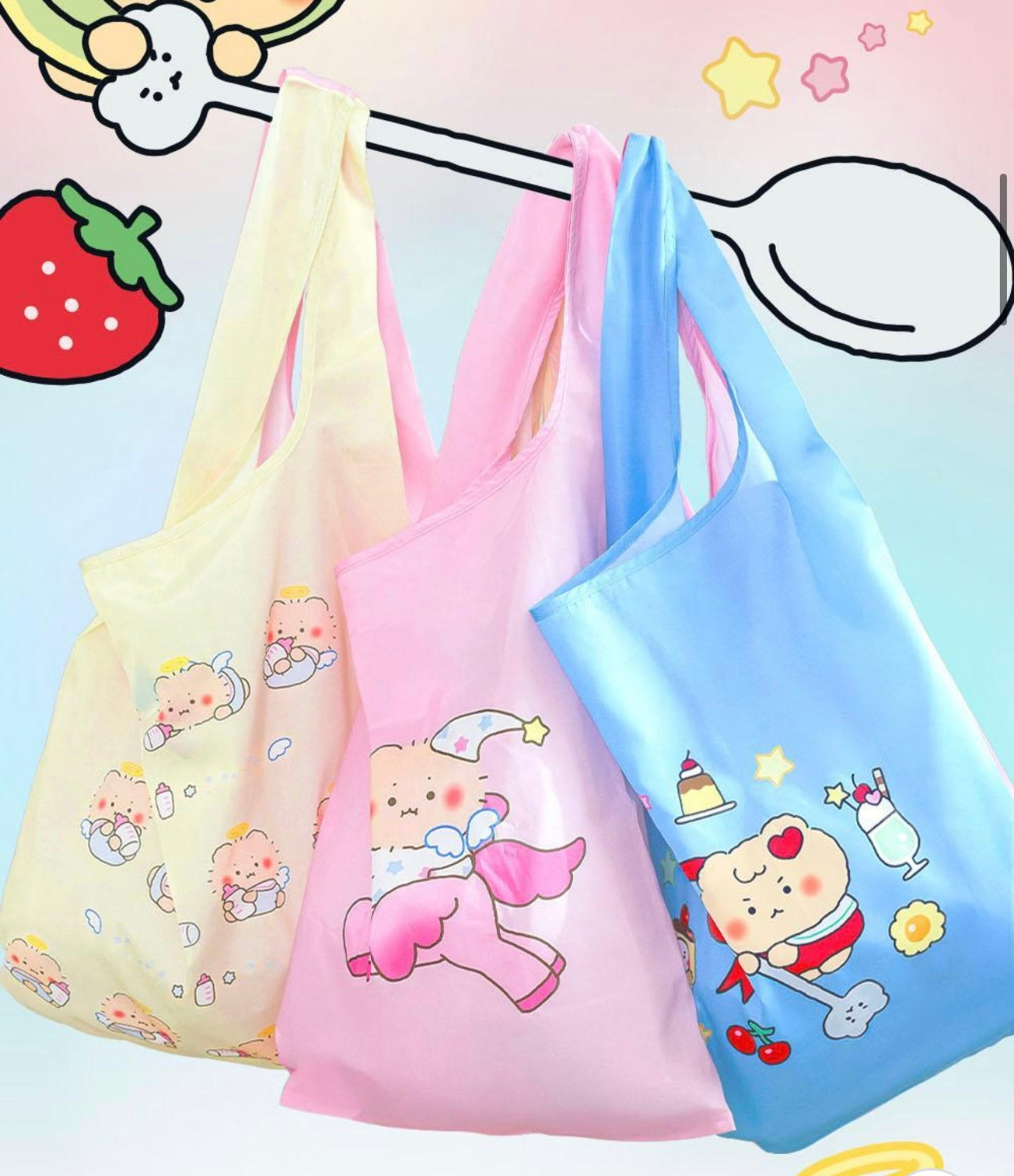 土豆熊慵懶可折疊環保購物袋 2款任選⭐️