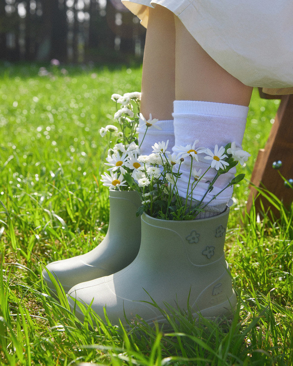 韓國熱賣🔥OTZ 花花雨靴💚 OTZ X UMU Pudding Biddle Platform Rainboots