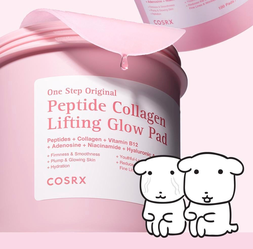 送GANADI特別版+收納盒✨COSRX × GANADI 療癒小狗！Olive Young 暢銷冠軍「一腳踏進發光肌」神級棉片 4 款任選！