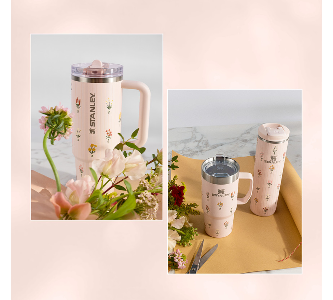 Stanley 玫瑰粉晶真空不鏽鋼保溫保冷杯🌸 Quencher ProTour Flower Bouquet 柔霧花叢系列 887ml