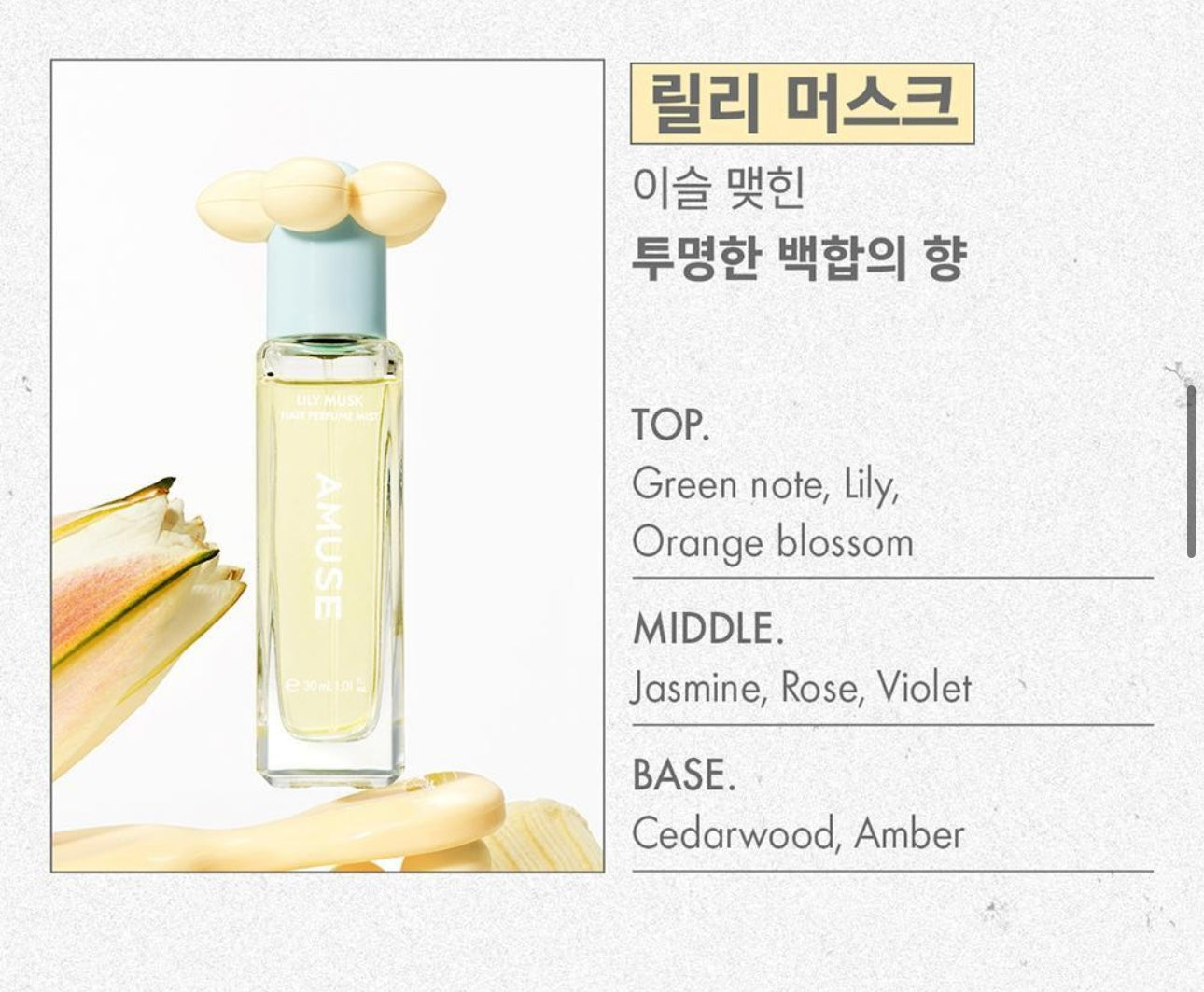 不可或缺的心情調節神器 🌼AMUSE 小雛菊香髮保濕噴霧🫧