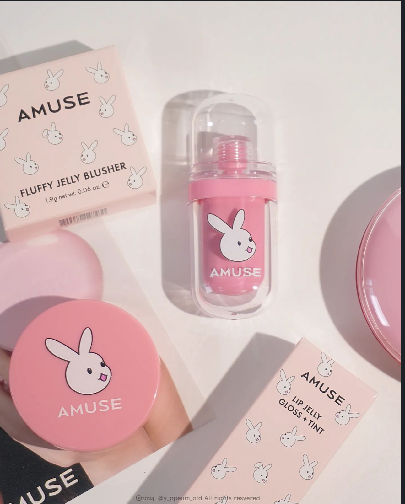 Amuse 限定粉嫩兔兔唇釉+胭脂限量版 | Amuse Bunny Tongue Lip & Cheep Kit + Lip Brush Set Limited Edition💖🐰