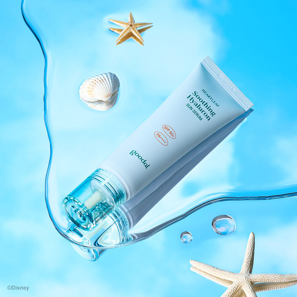 送史迪仔掛飾匙扣✨Goodal x Stitch純素涼感透明質酸保濕舒緩防曬精華| Goodal Heartleaf Hyaluron Soothing Sun Serum🩵🧊
