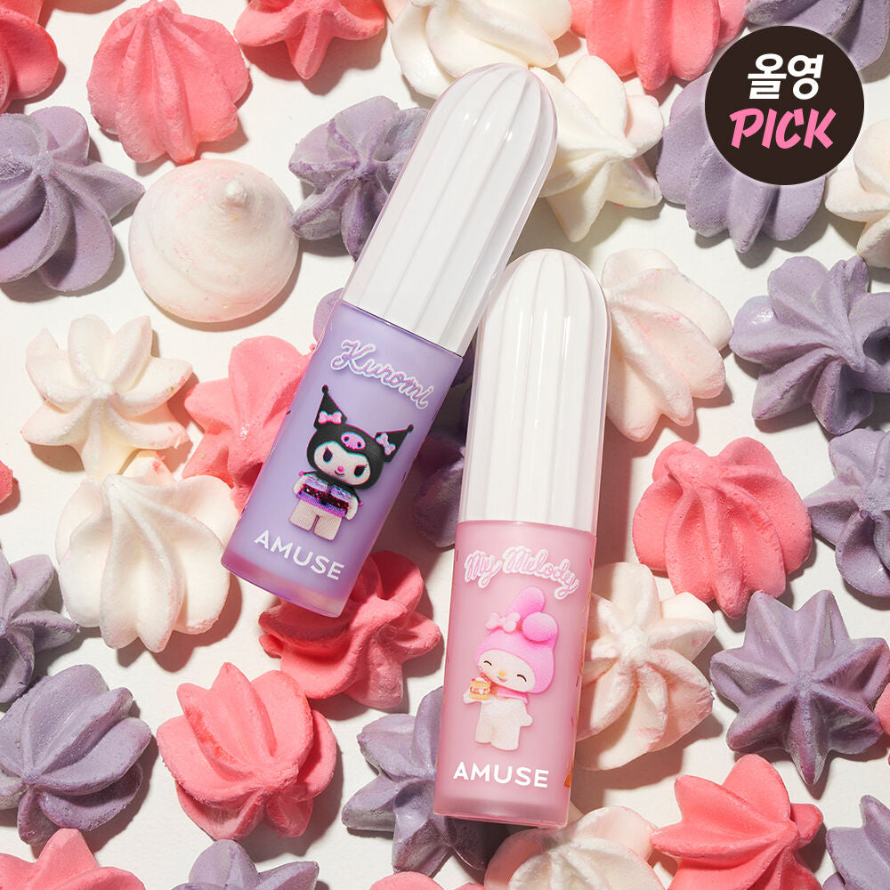 送匙扣+角色貼紙✨ AMUSE x My Melody & Kuromi POWDER VELVET TINT 絲絨柔霧唇釉🌸