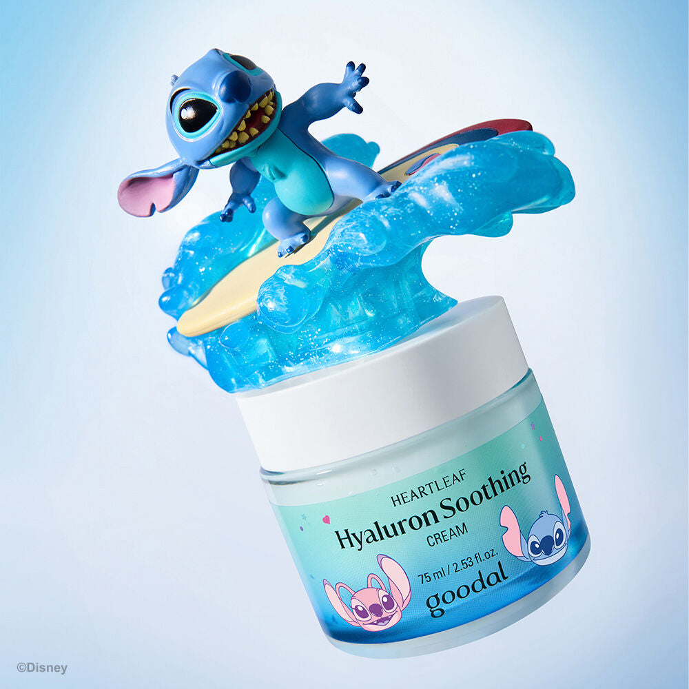 送史迪仔手拎袋✨Goodal x Stitch純素涼感透明質酸保濕舒緩面霜| Goodal Heartleaf Hyaluron Soothing Cream🩵🧊