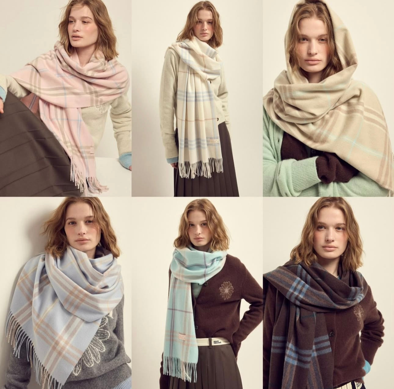 冬日必備單品🔥MARDI MERCREDI 羊毛格紋圍巾🐏6色可選MARDI MERCREDI WOOL MUFFLER CHECK