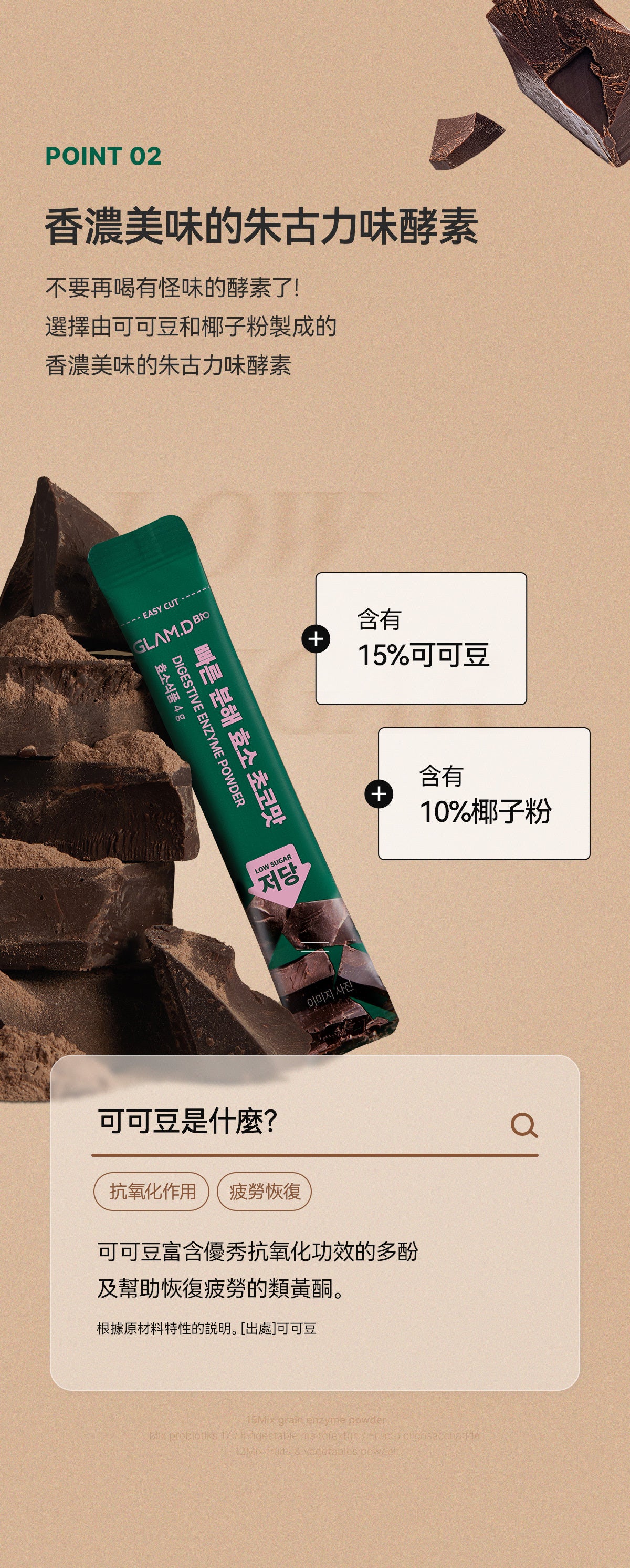 每1秒售出1盒✨輕鬆分解脂肪及碳水化合物| 🍫GLAM.D極速分解天然朱古力味減磅酵素| DIGESTIVE ENZYME POWDER