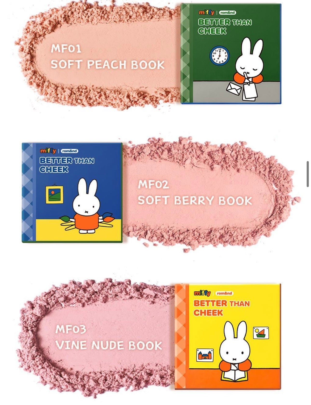 Rom&nd × Miffy 聯名新品✨BETTER THAN CHEEK 腮紅系列