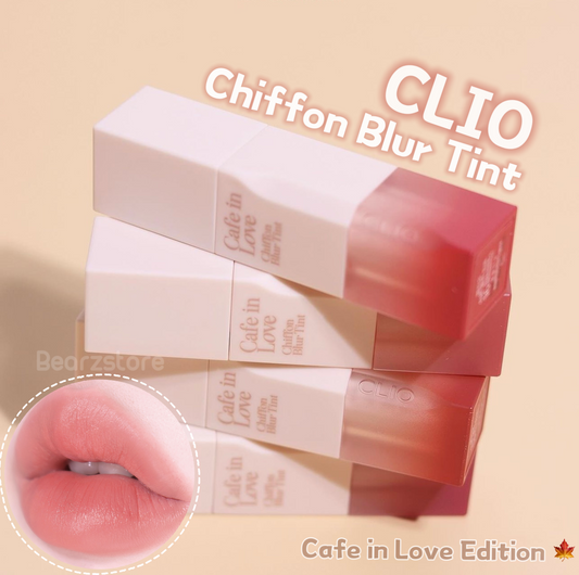 CLIO 軟綿雲朵奶霜絲絨霧面唇釉 Chiffon Blur Tint Cafe in Love Edition☁️