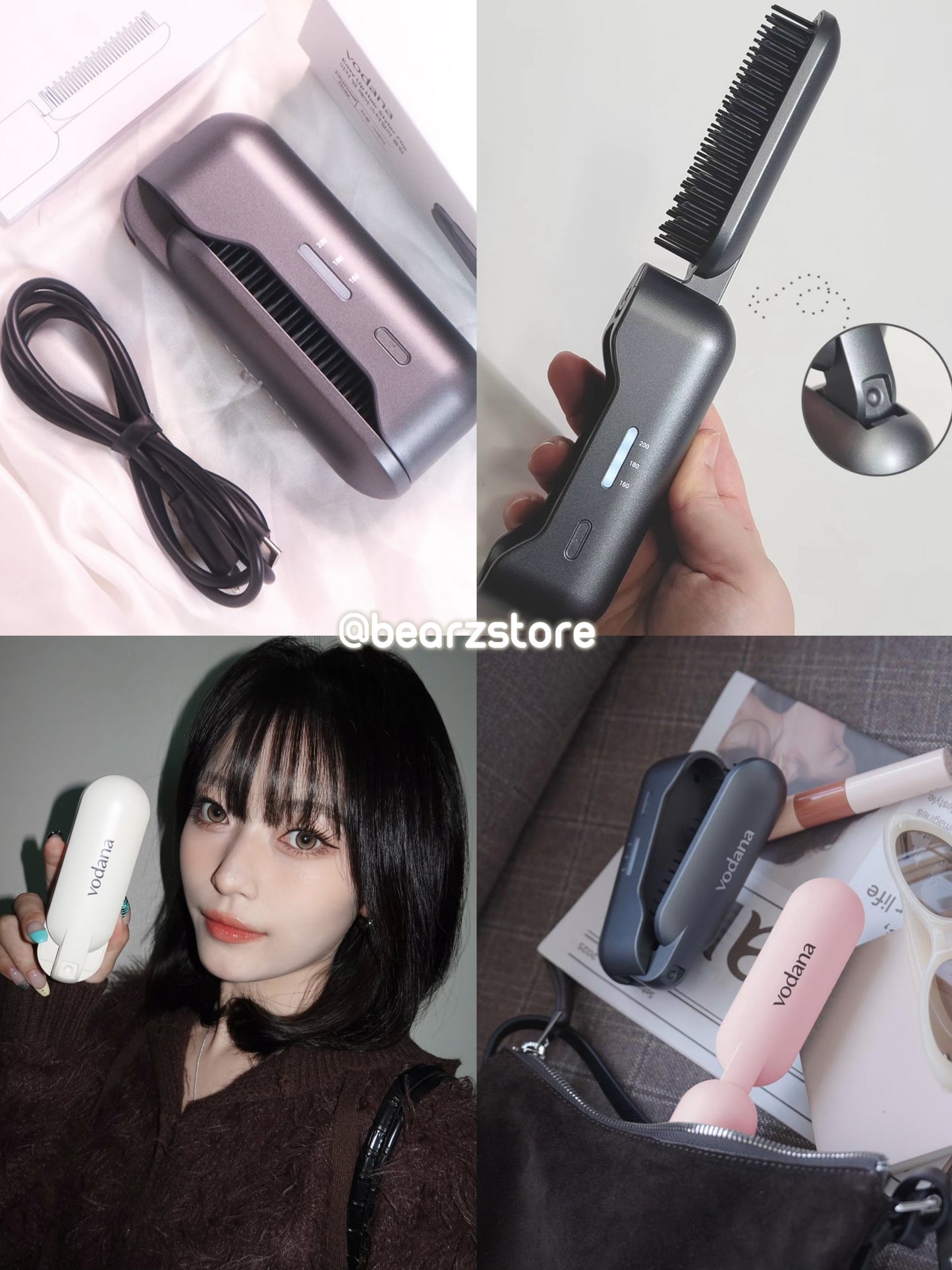 韓妞最愛的造型神器💝VODANA Easy Up 摺疊式多用途無線直髮捲髮梳✨
