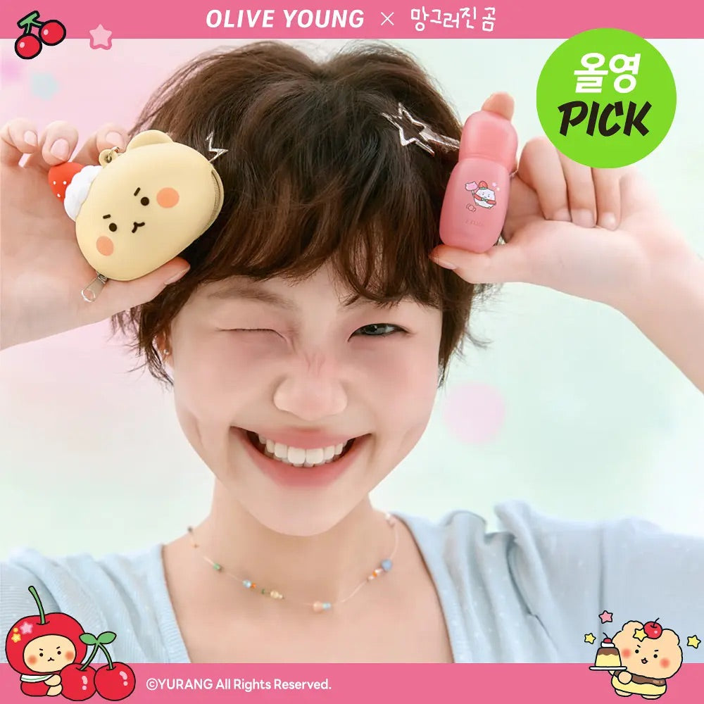 送土豆熊軟萌錢包吊飾✨Olive Young PICK🔥Etude 土豆熊聯名柔霧持色唇釉
