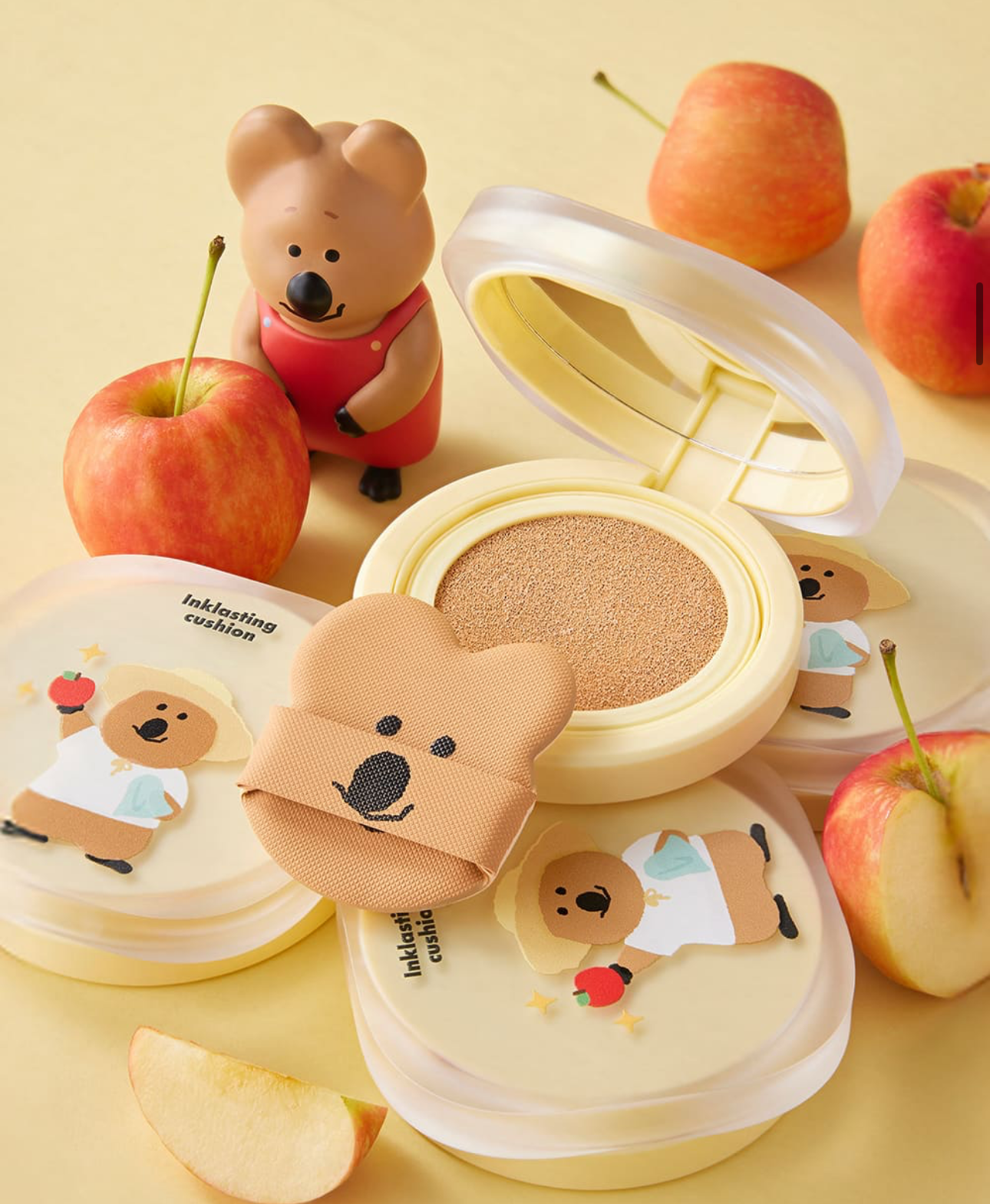 輕盈奶油肌✨THE FACE SHOP攜手韓國人氣插畫品牌Dinotaeng Ink Lasting Cushion 氣墊粉餅💖