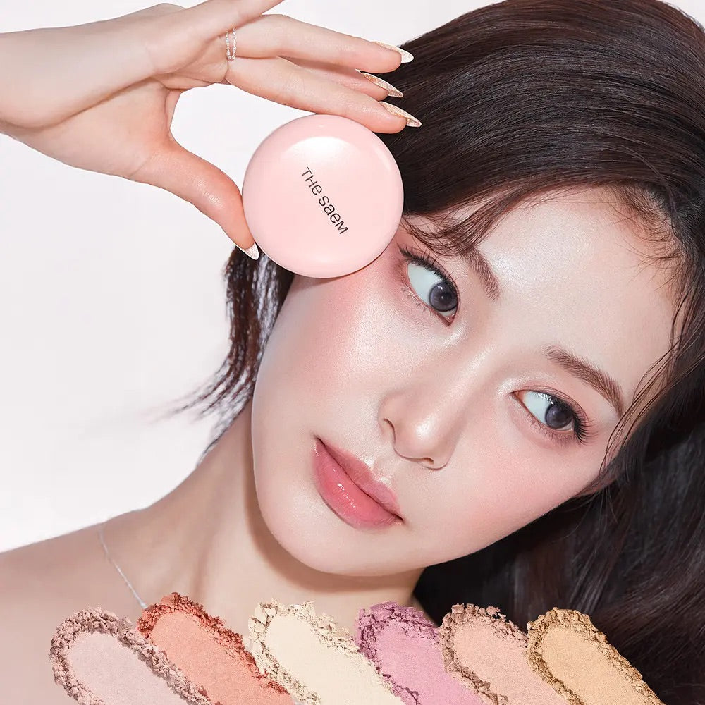 送高光掃✨The Saem 魅光人魚肌爆閃水光打亮高光餅🐚|The Saem Glam Perfection Baked Highlighter✨