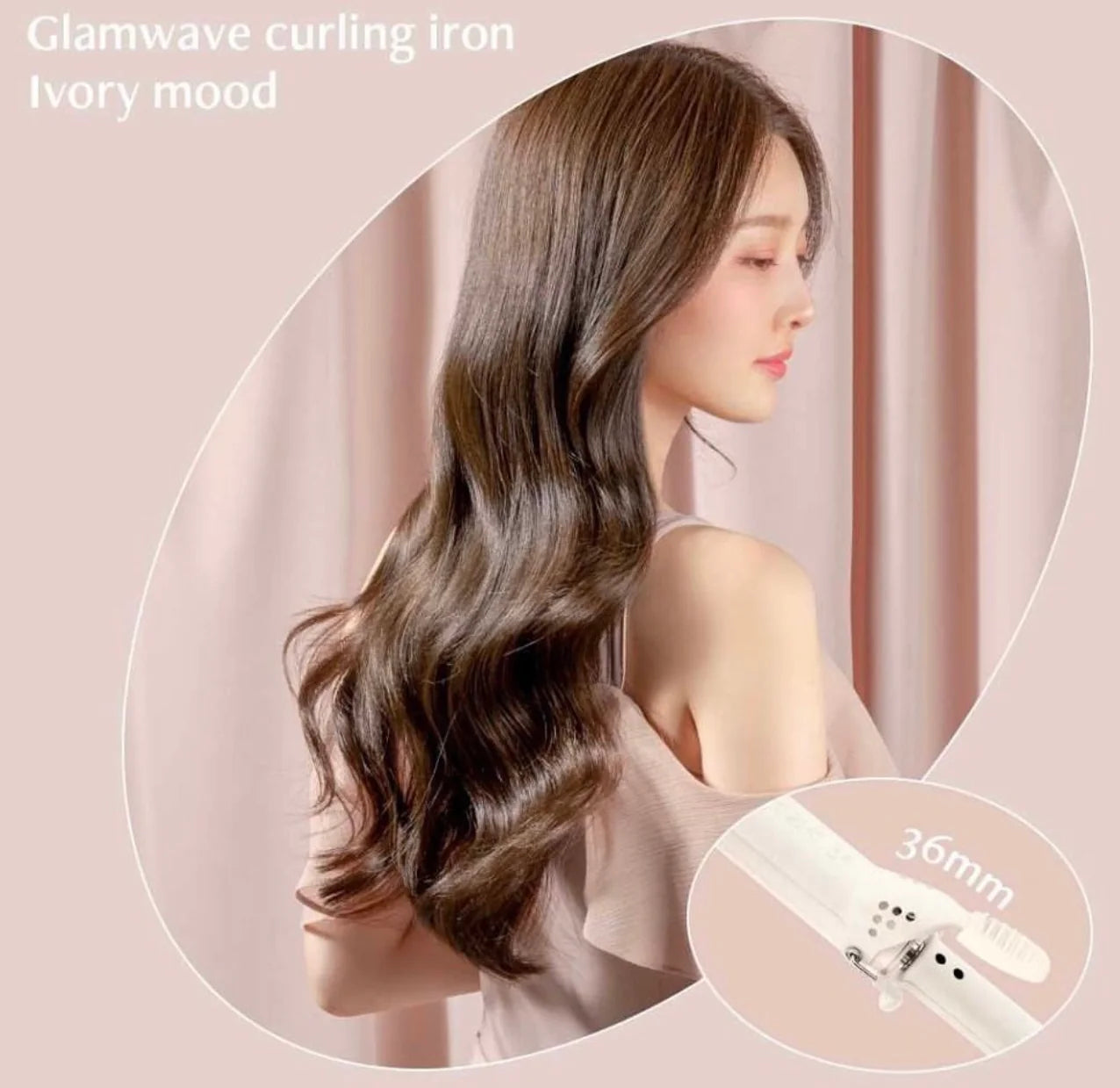 打造溫柔女神水波紋🙋🏼‍♀️VODANA Glam Wave Curling Iron 36mm - #Ivory Mood 陶瓷負離子捲髮棒 限量版象牙白🤍