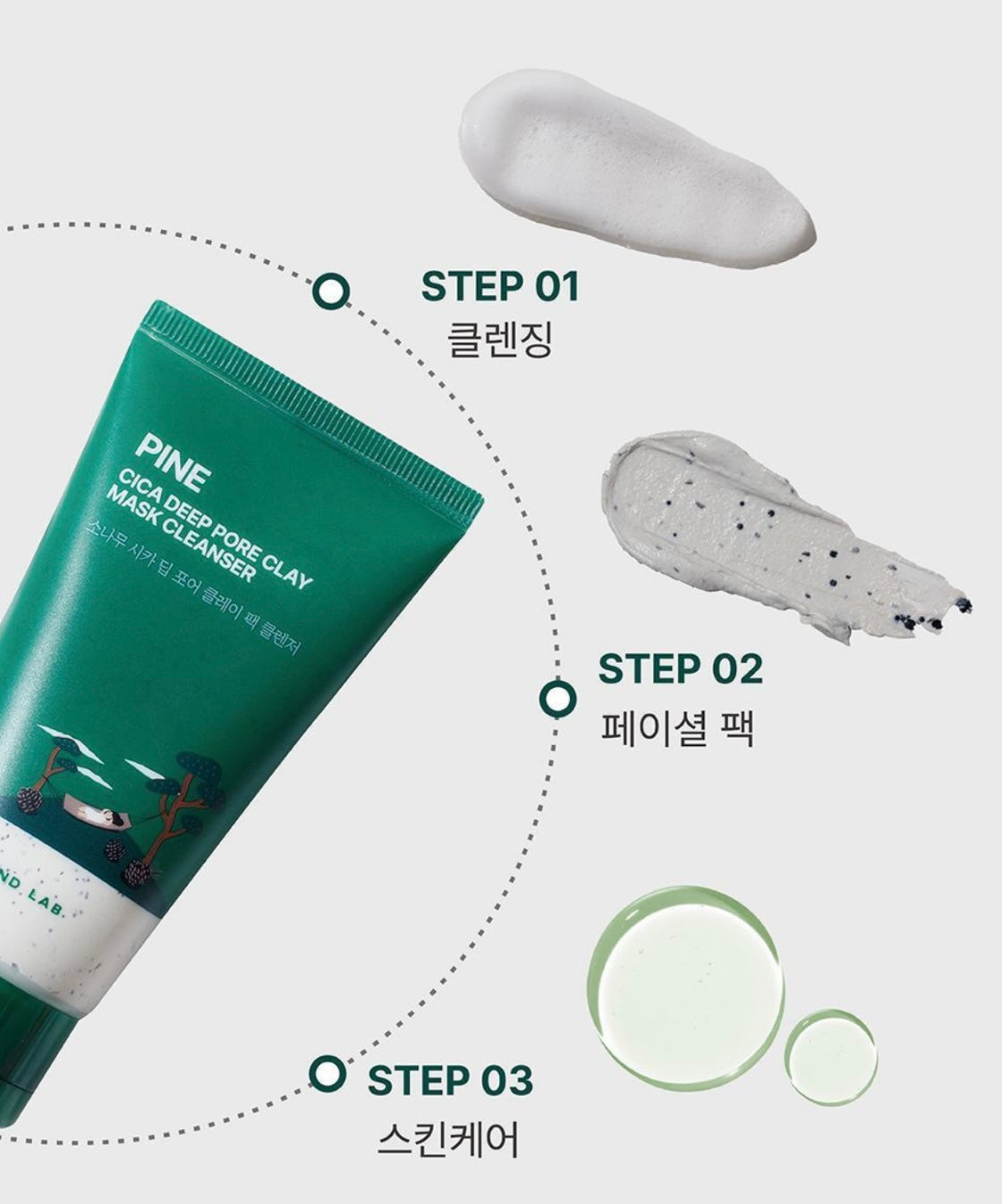 送心型果凍海綿✨ROUND LAB 紅山茶& 松樹積雪草清潔面膜組✨