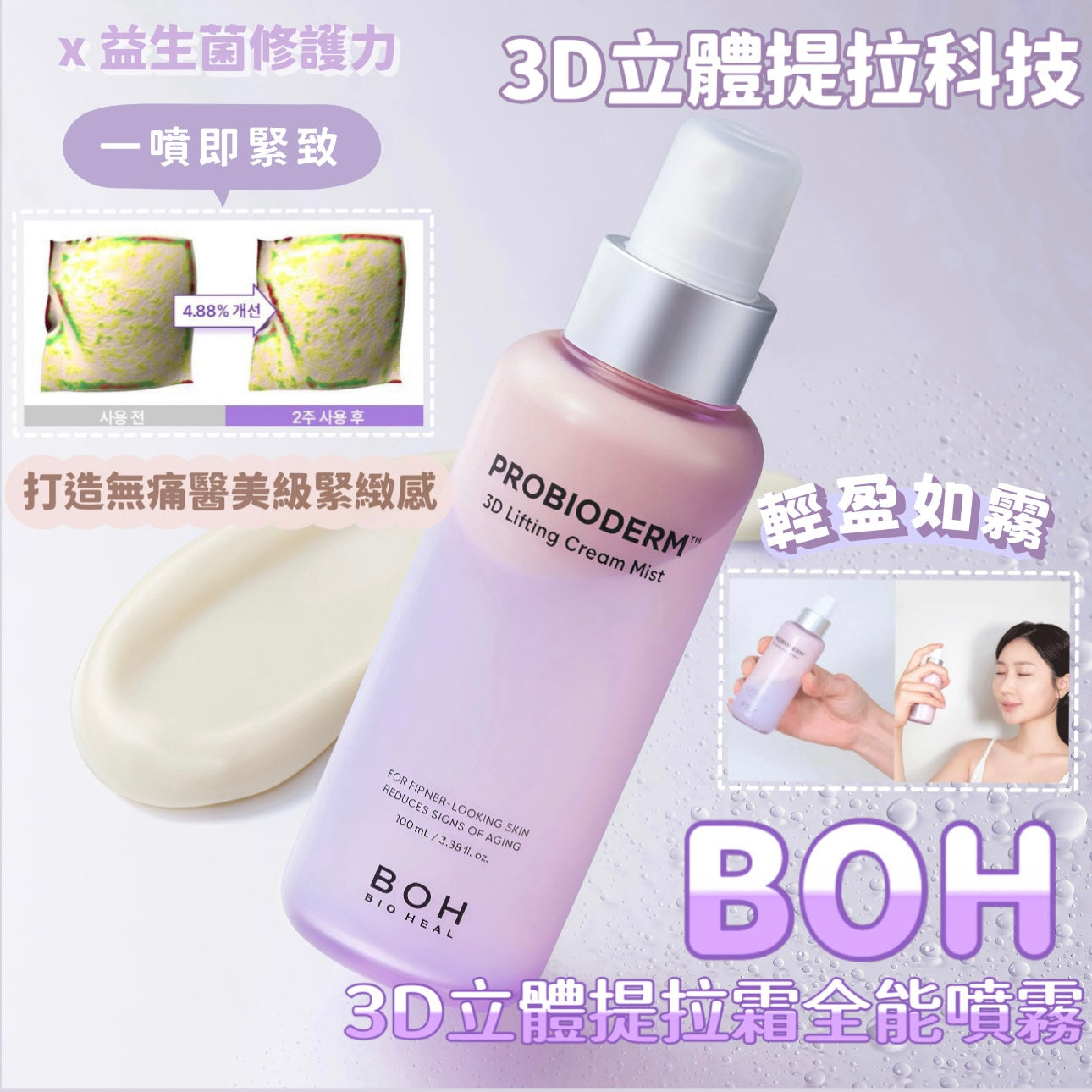 BIO HEAL BOH PROBIODERM™ 3D立體提拉霜全能噴霧💜|一噴即緊致、輕盈不黏膩💫