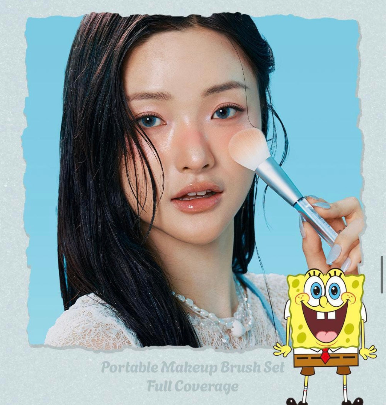 Studio17 x 海綿寶寶 全面化妝掃+收納袋限定版套裝 Portable Makeup Brush Set✨