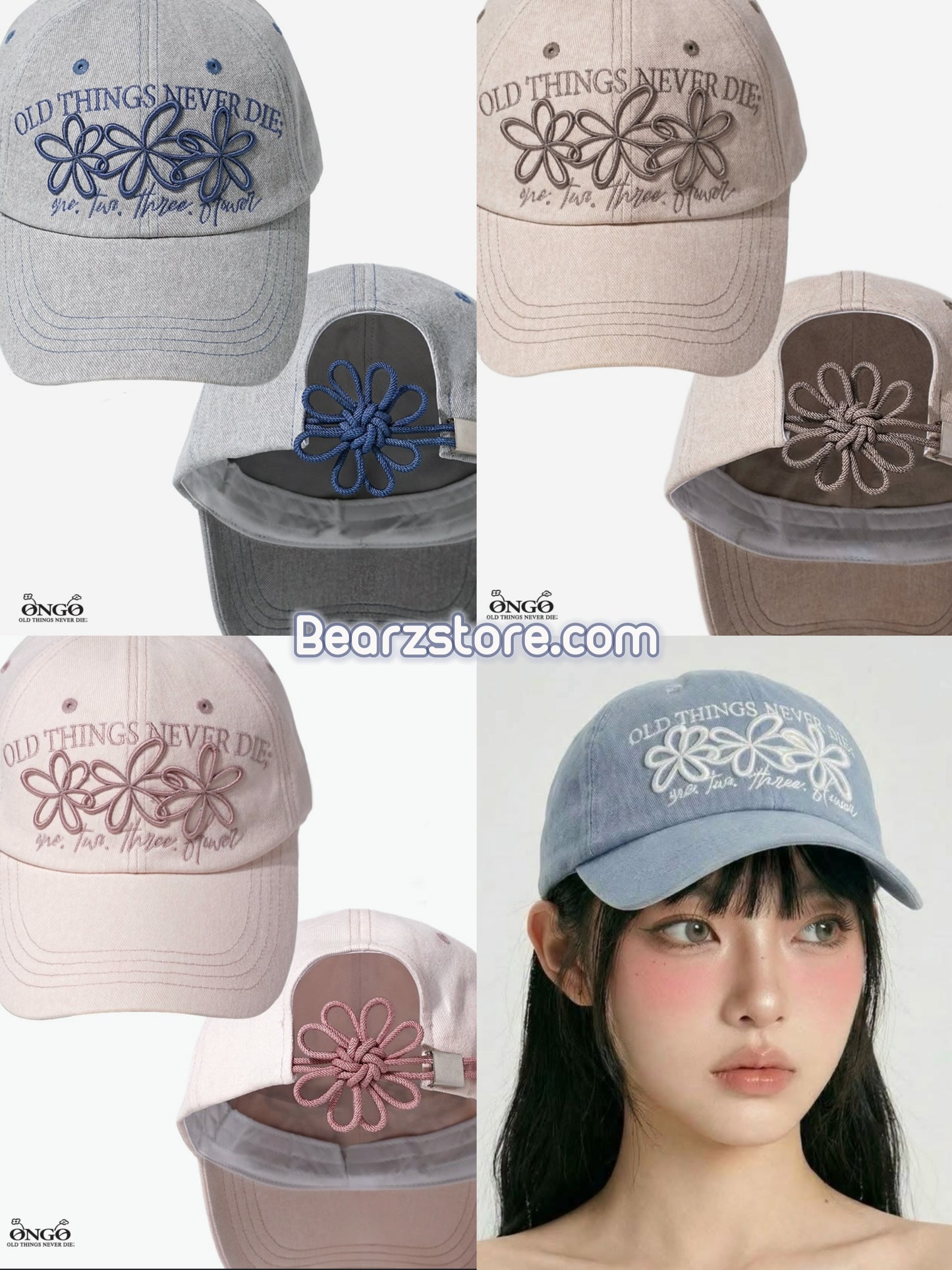 韓系小眾爆款 🌸 ONGO 小花繫結棒球帽✨ ONE, TWO, THREE, FLOWER KNOT CAP