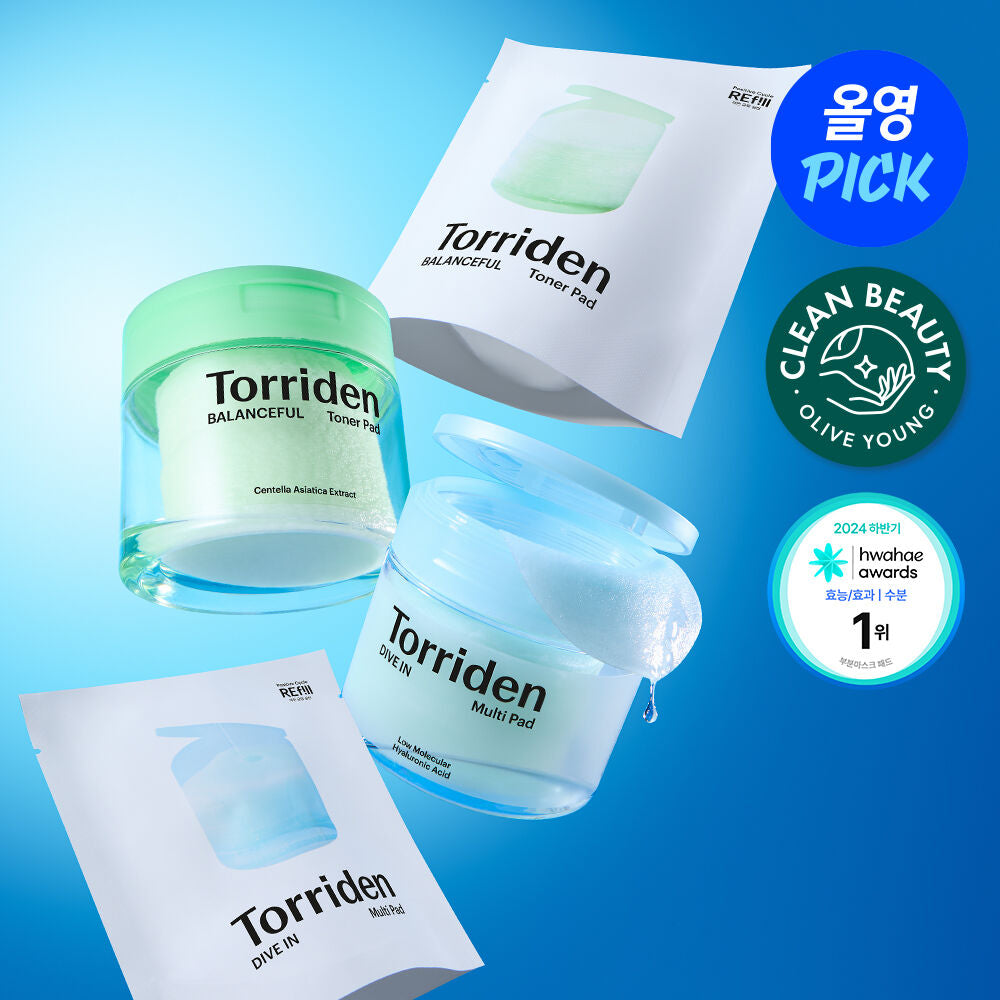Torriden 積雪草純素舒緩控油爽膚棉片/玻尿酸補濕棉片| Torriden Pad🌿
