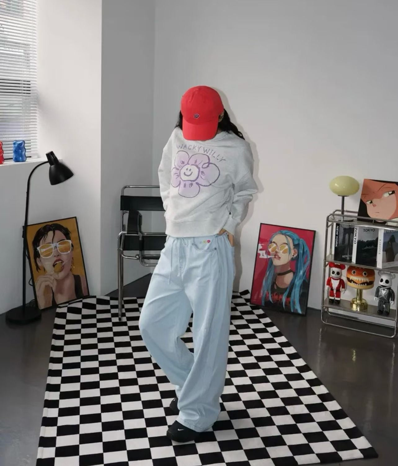 🌸 WACKY WILLY 微笑花花美式寬鬆衛衣 🌸