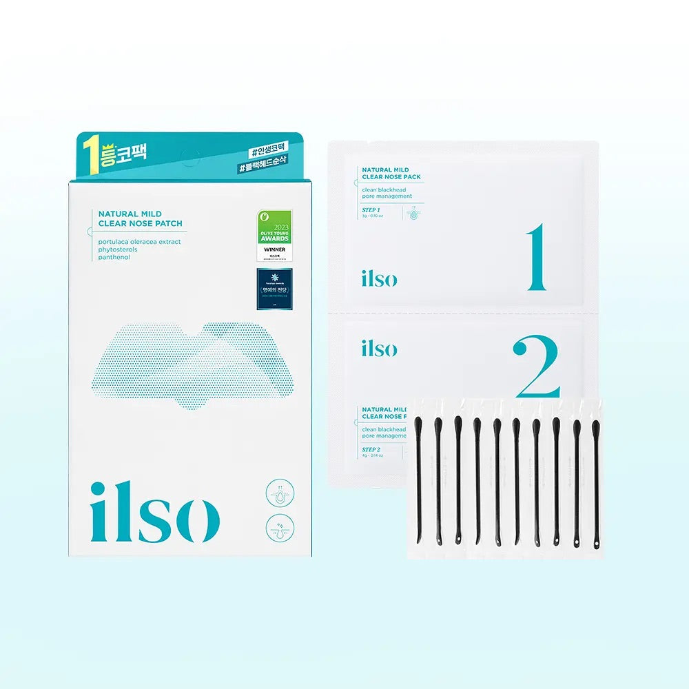 專為黑頭、皮脂及毛孔研發| ilso x 溫和粉刺黑頭深層清潔導出鼻膜 Natural Mild Clear Nose Pack✨