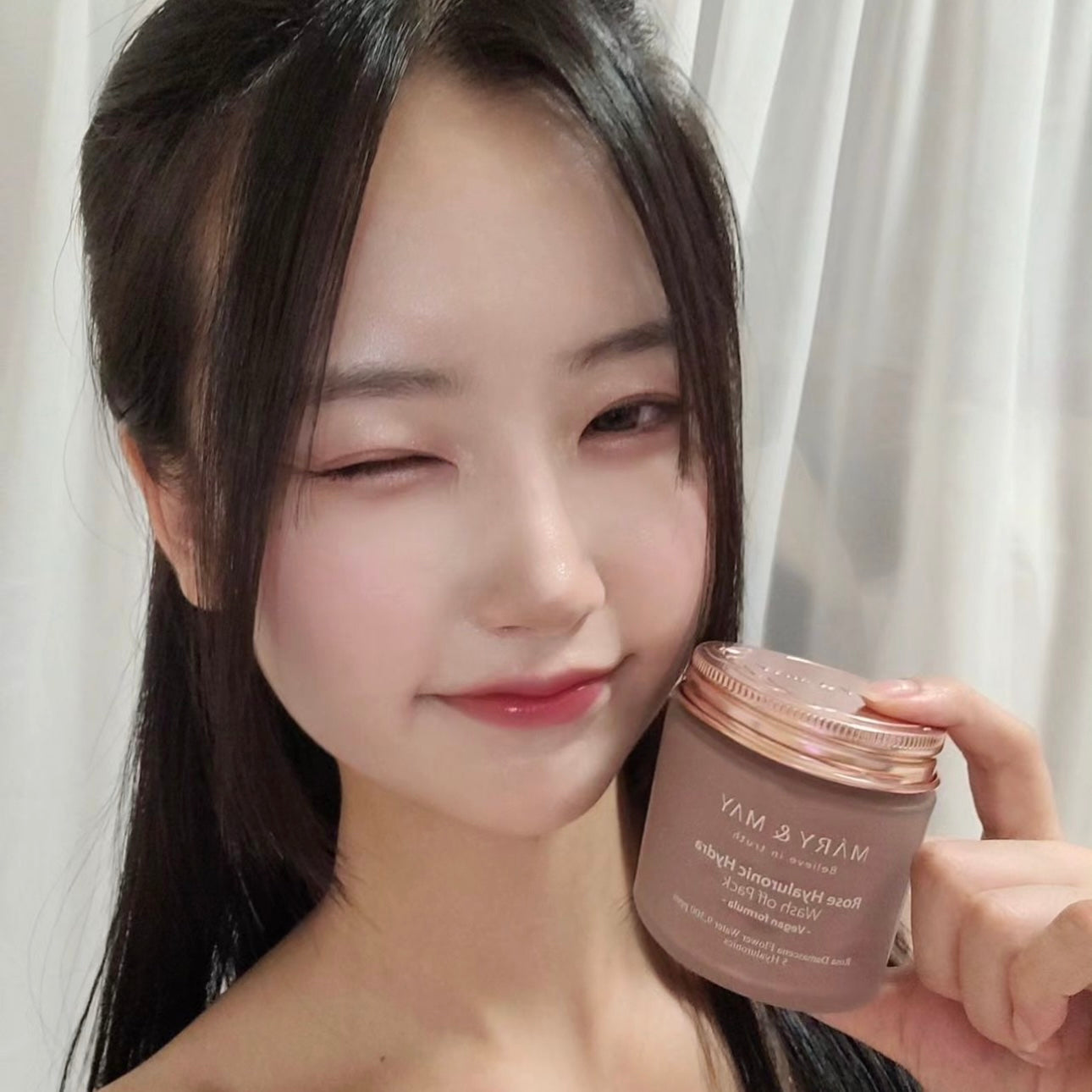 Vegan 純素配方 | MARY&MAY 玫瑰+無花果補濕抗氧泥膜🌹Rose Hyaluronic Hydra Wash off Pack