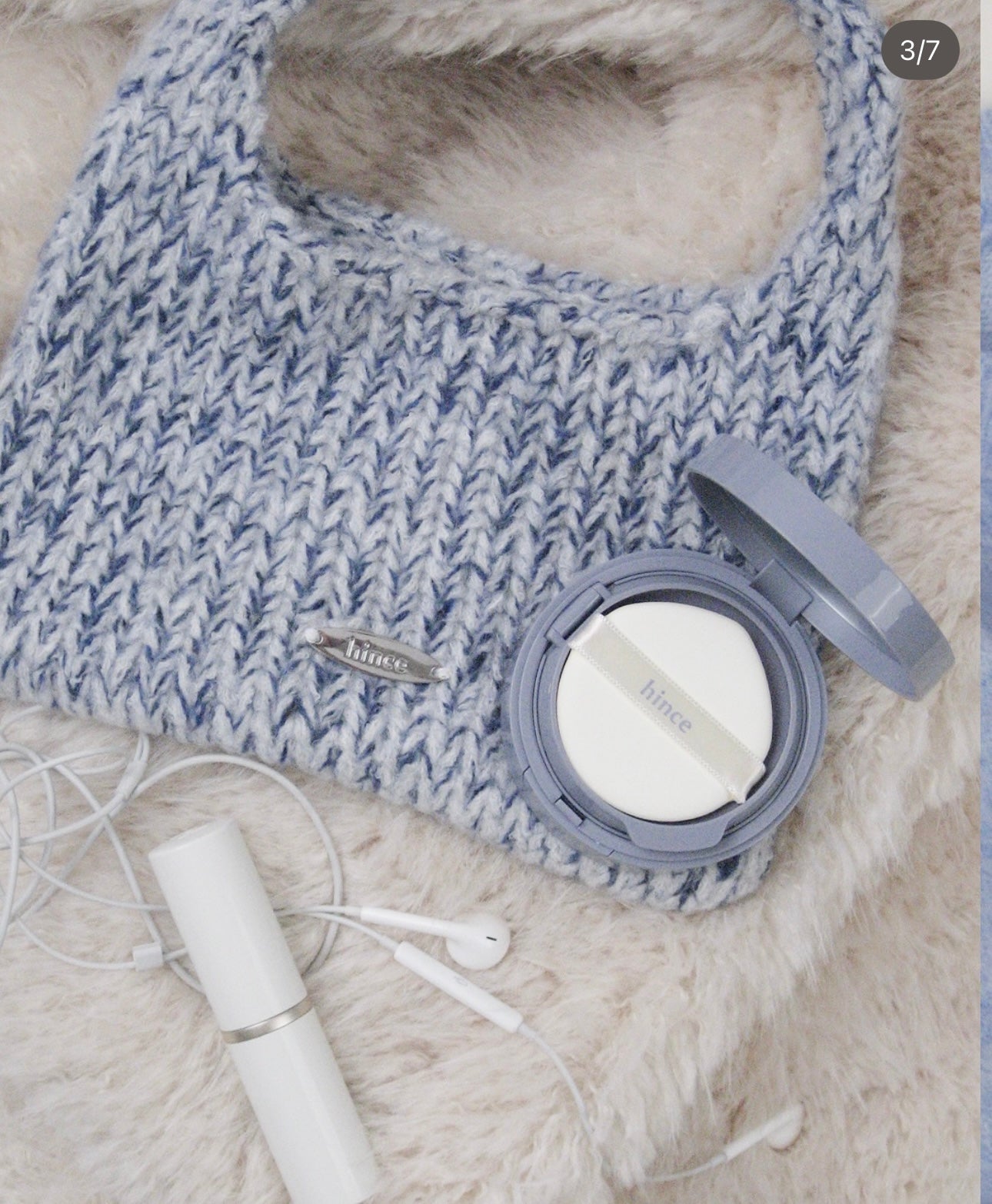 送藍色針織袋/手拎鏡🩵Hince Second Skin Mesh Matte Cushion SPF 40,PA++| 純素清透素顏感氣墊☁️| 防過敏認證🌟